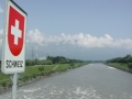 über den Rhein bei Buchs: Grenzübergang Schweiz